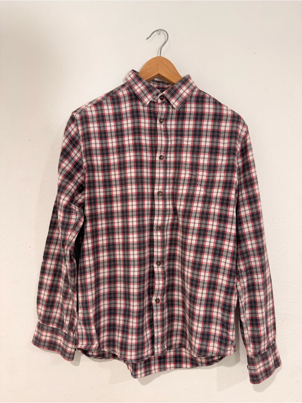 Men's Red & Black Plaid Button-Down Shirt